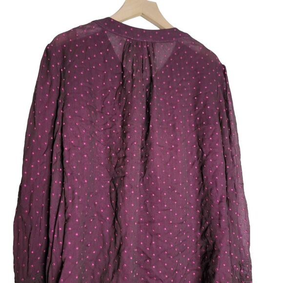 Diane Von Furstenberg Yasmin 100% Silk Blouse Dots Sz 10 - Picture 4 of 5
